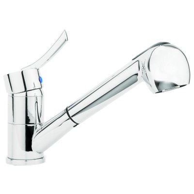 Bateria zlewozmywakowa stojąca z wyciąganą wylewką chrom Deante Fliger Kostel BFK 071M